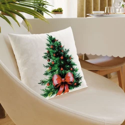 CHOINKA Z KOKARDĄ Poszewka dekoracyjna VELVET, 40x40cm, kolor 009 wielokolorowy (do wyczerpania zapasu) PBN285