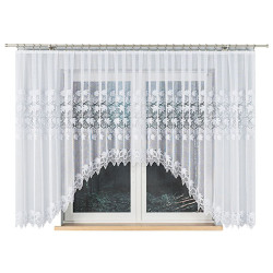 ELŻBIETA · Firanka gotowa żakardowa z podcięciem na dole · 310x160 cm · kolor biały ELŻBIETA · Firanka gotowa żakardowa z podcięciem na dole · 310x160 cm · kolor biały