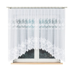 DEMETRIA · Firanka gotowa żakardowa z podcięciem na dole · 500x160 cm · kolor biały DEMETRIA · Firanka gotowa żakardowa z podcięciem na dole · 500x160 cm · kolor biały