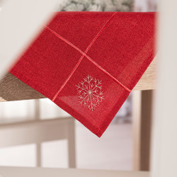 BŁYSZCZĄCY RENIFER Serweta z haftem, szerokość 85cm x wysokość 85cm, kolor 003 czerwony 295157