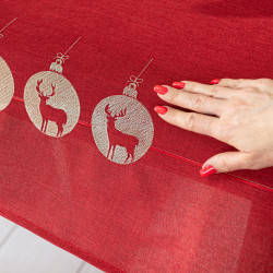 BŁYSZCZĄCY RENIFER Serweta z haftem, szerokość 85cm x wysokość 85cm, kolor 003 czerwony 295157