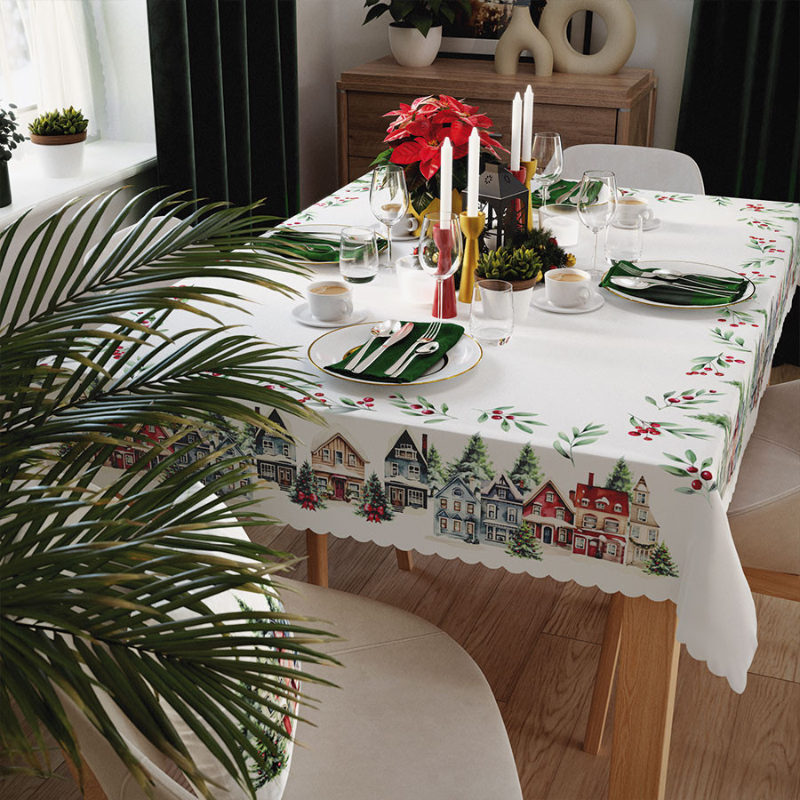 ZIMOWE MIASTECZKO Obrus NINA WODOODPORNA, 110x160cm, kolor 009 wielokolorowy (do wyczerpania zapasu) PBN266