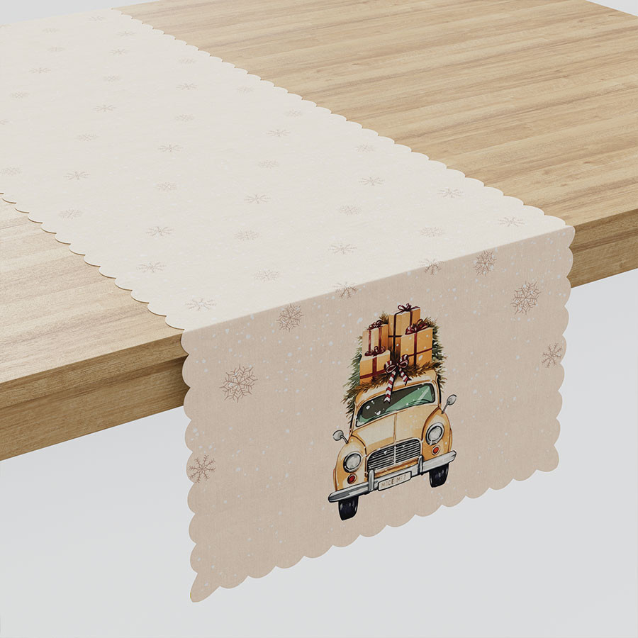 VINTAGE SAMOCHÓD Bieżnik NINA WODOODPORNA, 38x140cm, kolor 004 beżowy (do wyczerpania zapasu) PBN283