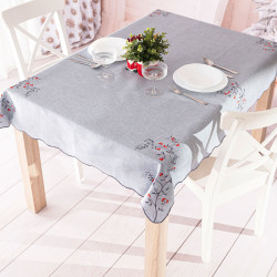 JARZĘBINOWY BLASK Obrus z haftem, szerokość 140cm x wysokość 180cm, kolor 007 szary 645310