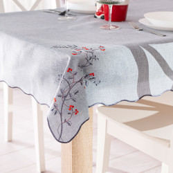 JARZĘBINOWY BLASK Obrus z haftem, szerokość 120cm x wysokość 160cm, kolor 007 szary 645310