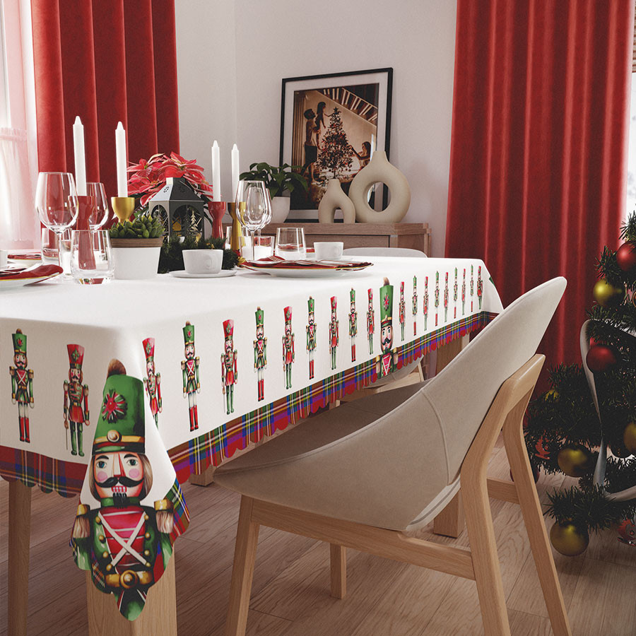 DZIADKI DO ORZECHÓW Obrus NINA WODOODPORNA, 140x200cm, kolor 003 czerwony (do wyczerpania zapasu) PBN279