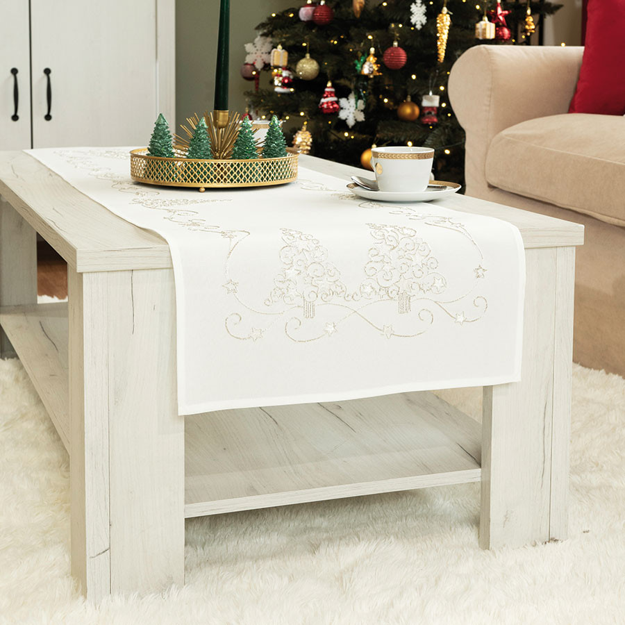 ŚWIĄTECZNY BLASK Bieżnik, szerokość 40cm x wysokość 140cm, kolor 001 biały 615800