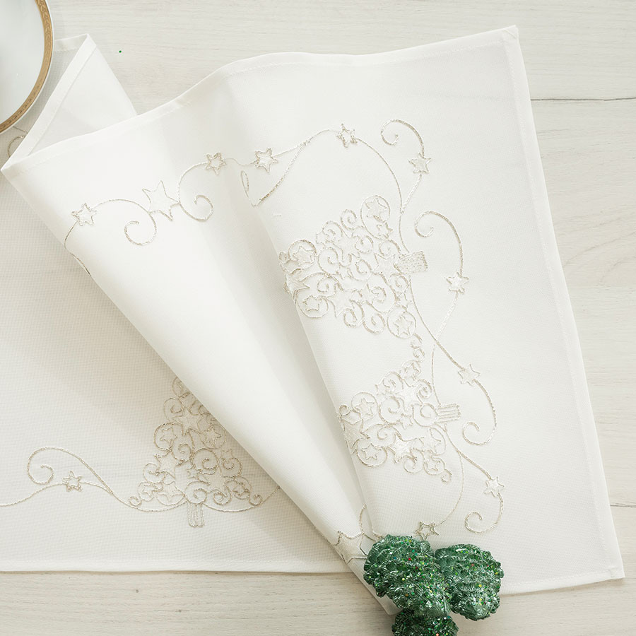 ŚWIĄTECZNY BLASK Bieżnik, szerokość 40cm x wysokość 140cm, kolor 001 biały 615800