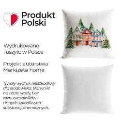 ZIMOWE MIASTECZKO Poszewka dekoracyjna VELVET, 40x40cm, kolor 009 wielokolorowy PBN266