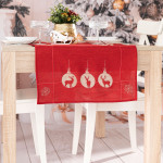 BŁYSZCZĄCY RENIFER Bieżnik z haftem, szerokość 50cm x wysokość 100cm, kolor 003 czerwony 295157