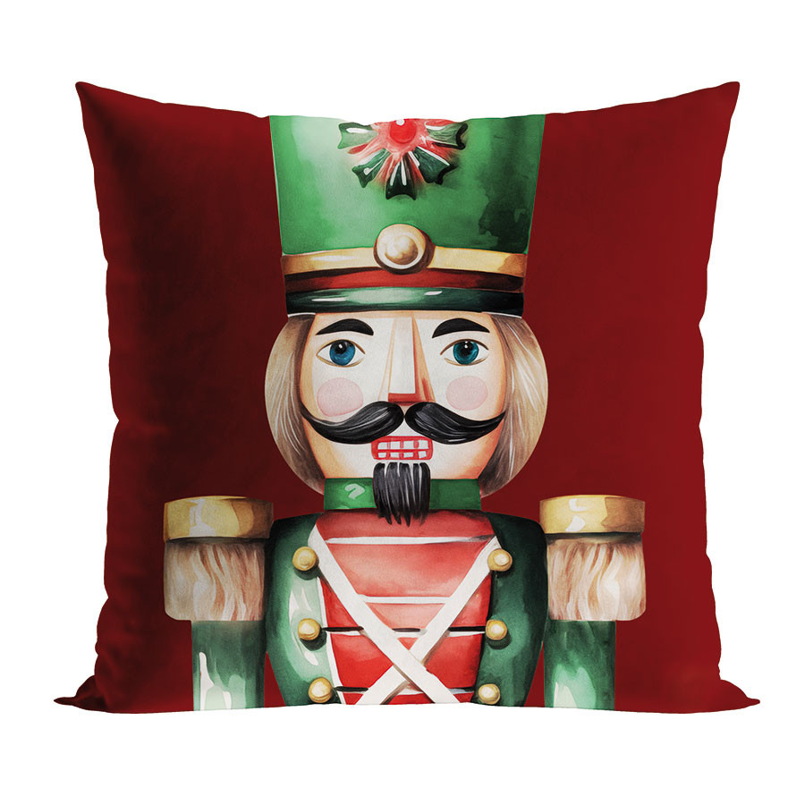 DZIADKI DO ORZECHÓW Poszewka dekoracyjna VELVET, 45x45cm, kolor 003 czerwony (do wyczerpania zapasu) PBN279