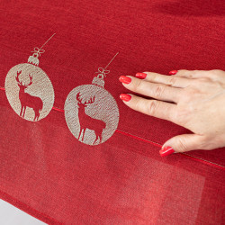 BŁYSZCZĄCY RENIFER Bieżnik z haftem, szerokość 24cm x wysokość 85cm, kolor 003 czerwony 295157