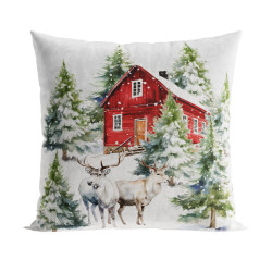 ZIMOWY LAS Poszewka dekoracyjna VELVET, 40x40cm, kolor 001 biały PBN163