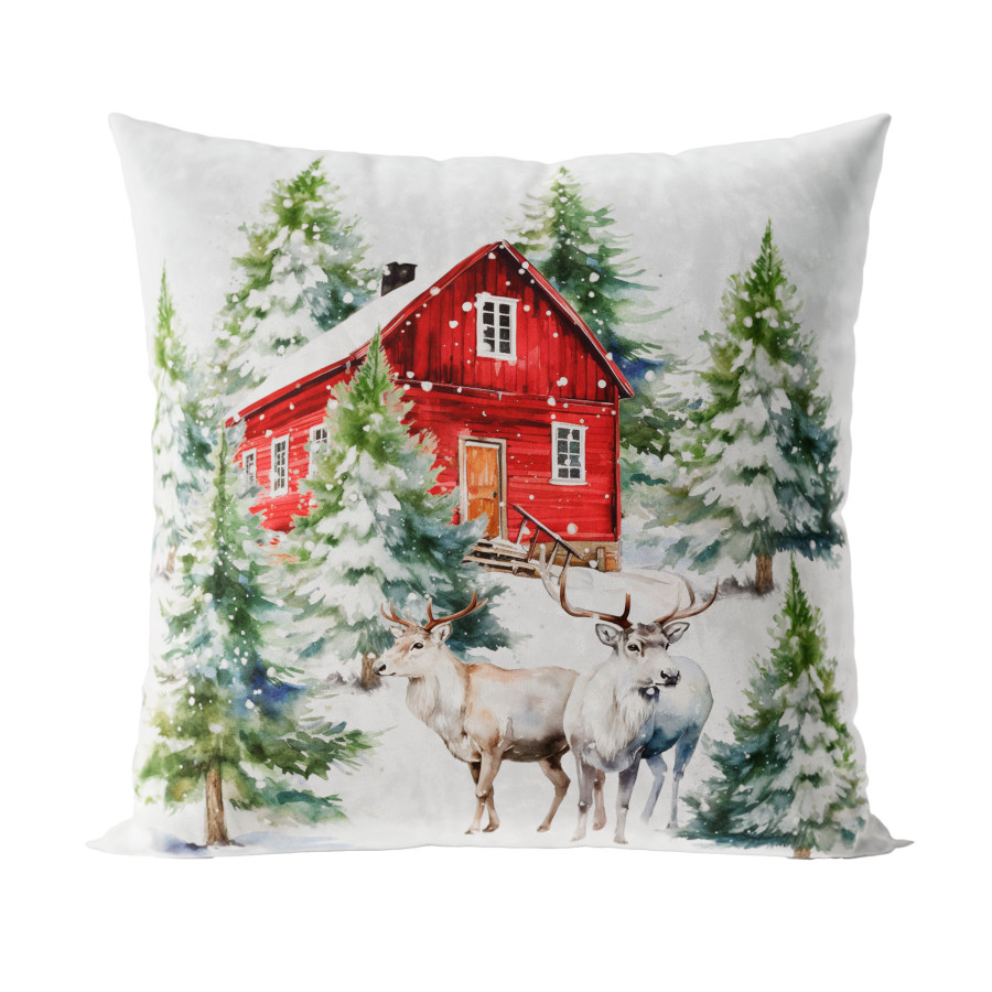 ZIMOWY LAS Poszewka dekoracyjna VELVET, 40x40cm, kolor 001 biały PBN163