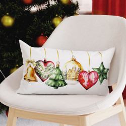 WISZĄCE BOMBKI Poduszka z wypełnieniem silikonowym dwustronna MICROFIBRA, 30x50cm, kolor 009 wielokolorowy (do wyczerpania zap