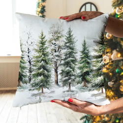 LAS ZIMĄ Poszewka dekoracyjna VELVET, 40x40cm, kolor 002 zielony PBN278