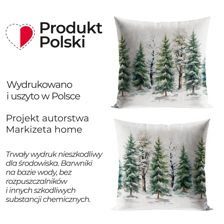 LAS ZIMĄ Poszewka dekoracyjna VELVET, 40x40cm, kolor 002 zielony PBN278