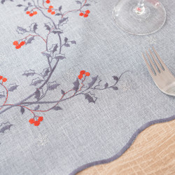 JARZĘBINOWY BLASK Bieżnik z haftem, szerokość 40cm x wysokość 140cm, kolor 007 szary 645310