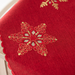 BŁYSZCZĄCE ŚNIEŻYNKI Serweta z haftem, szerokość 85cm x wysokość 85cm, kolor 003 czerwony 640010