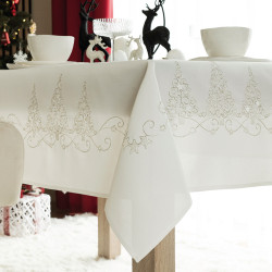 ŚWIĄTECZNY BLASK Obrus, szerokość 140cm x wysokość 220cm, kolor 001 biały 615800