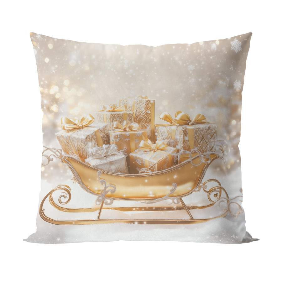 ZŁOTE SANIE Poszewka dekoracyjna VELVET, 40x40cm, kolor 001 biało-złoty PBN370