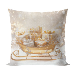 ZŁOTE SANIE Poszewka dekoracyjna VELVET, 40x40cm, kolor 001 biało-złoty PBN370