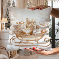 ZŁOTE SANIE Poszewka dekoracyjna VELVET, 40x40cm, kolor 001 biało-złoty PBN370