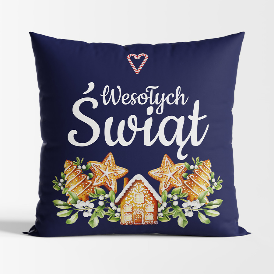 PIERNIKI Poduszka z wypełnieniem silikonowym dwustronna MICROFIBRA, 40x40cm, kolor 002 granatowy (do wyczerpania zapasu) TBN016