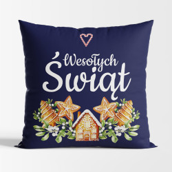 PIERNIKI Poduszka z wypełnieniem silikonowym dwustronna MICROFIBRA, 40x40cm, kolor 002 granatowy (do wyczerpania zapasu) TBN016