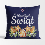 PIERNIKI Poduszka z wypełnieniem silikonowym dwustronna MICROFIBRA, 40x40cm, kolor 002 granatowy (do wyczerpania zapasu) TBN016