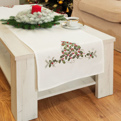 ZIELONY UROK Bieżnik z haftem, szerokość 40cm x wysokość 160cm, kolor 001 biały 892076