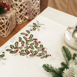 ZIELONY UROK Bieżnik z haftem, szerokość 40cm x wysokość 160cm, kolor 001 biały 892076