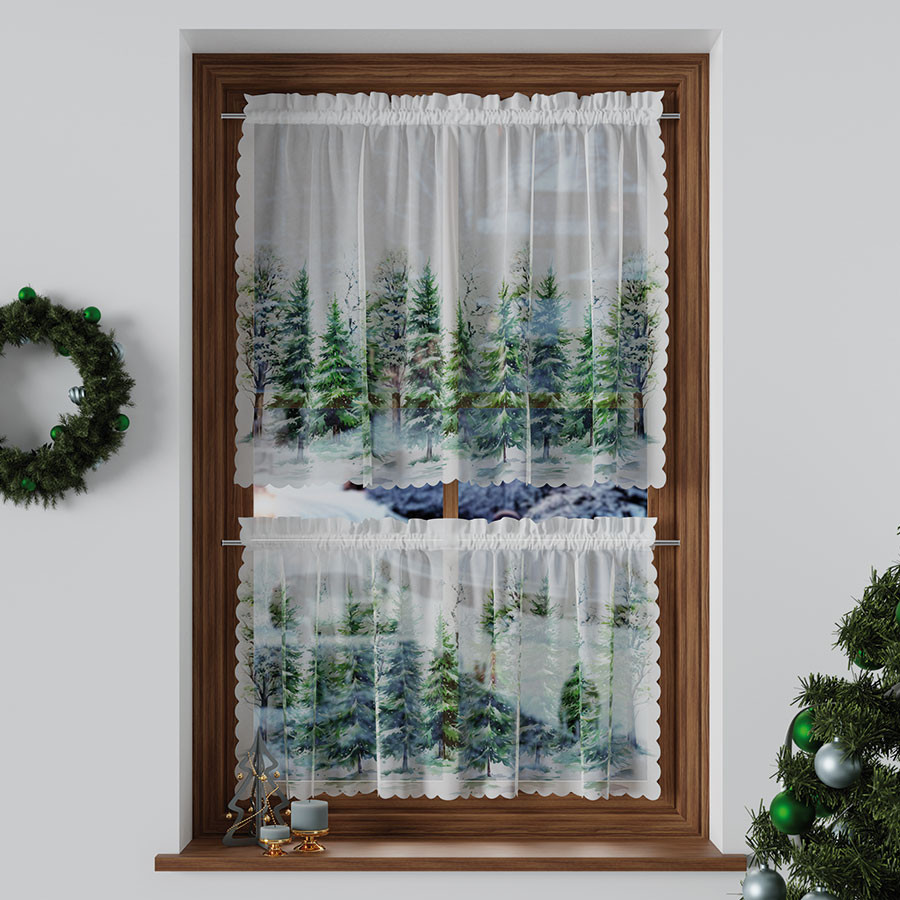 LAS ZIMĄ Zazdrostka woalowa, WOAL, szerokość 100 x wysokość 60cm, kolor 002 zielony PBN278