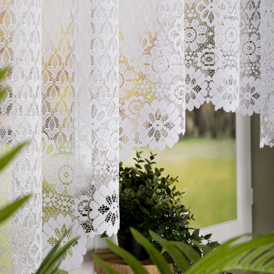FAUSTYNA Firanka żakardowa gotowa, szerokość 250 x wysokość 140cm, kolor 001 biały 004411