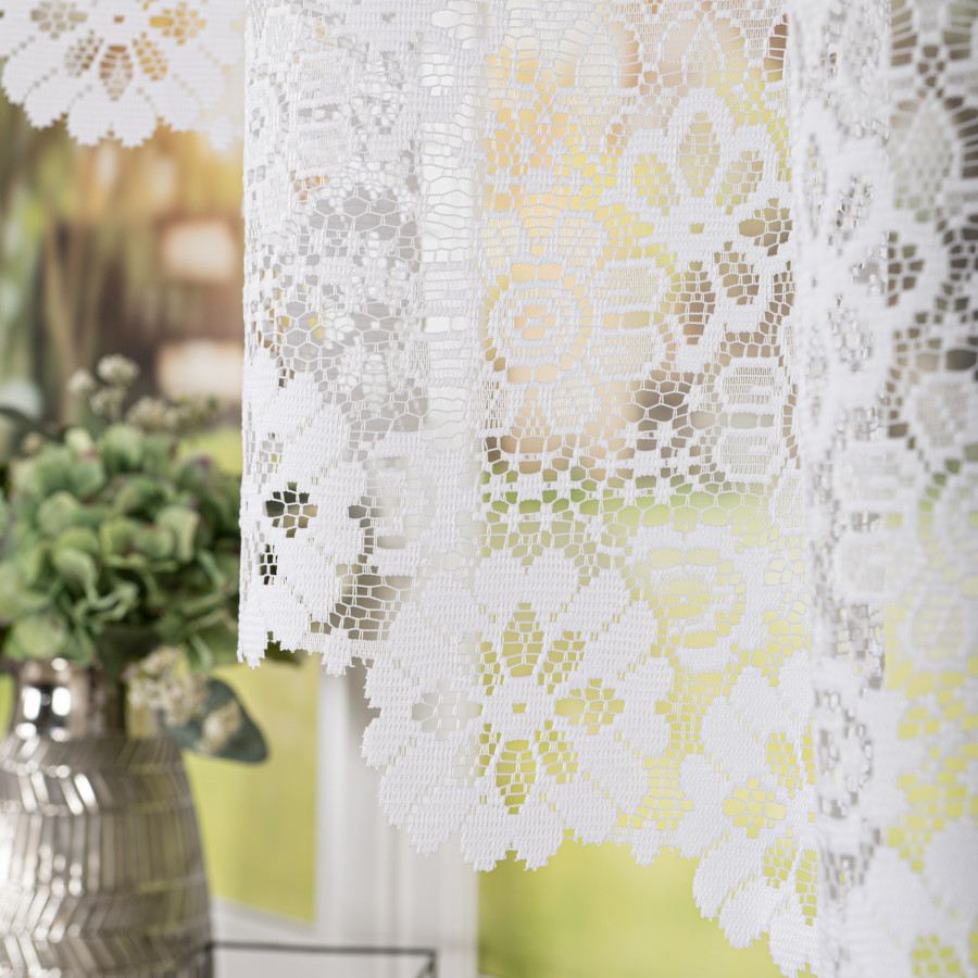 FAUSTYNA Firanka żakardowa gotowa, szerokość 250 x wysokość 120cm, kolor 001 biały 004411