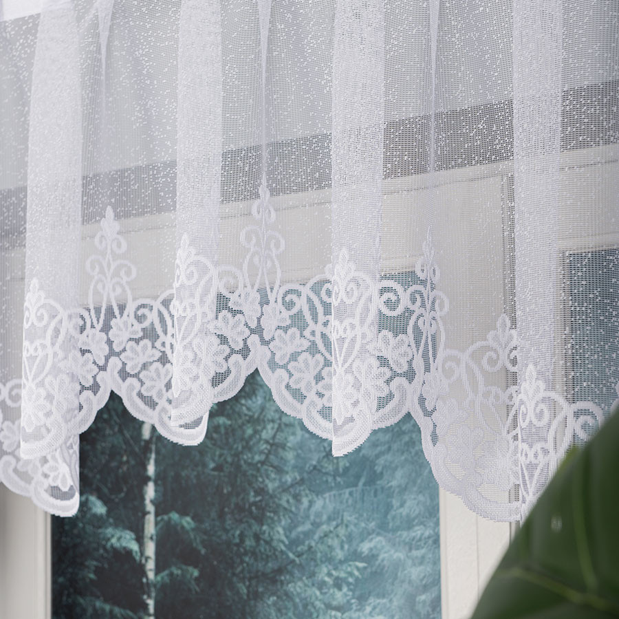 ŻANETA Firanka żakardowa gotowa, szerokość 300 x wysokość 80cm, kolor 001 biały