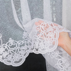 ŻANETA Firanka żakardowa gotowa, szerokość 300 x wysokość 80cm, kolor 001 biały