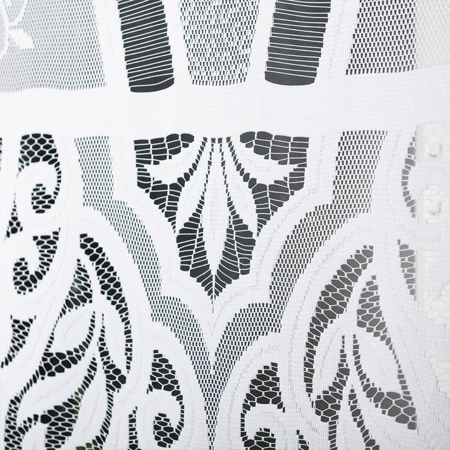 ROZALIA - Firanka gotowa żakardowa z podcięciem na dole - 250x160 cm - kolor biały