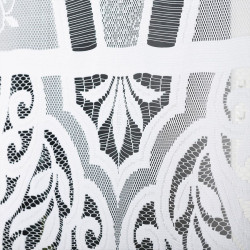 ROZALIA - Firanka gotowa żakardowa z podcięciem na dole - 250x160 cm - kolor biały