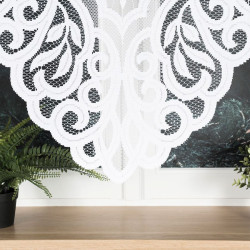ROZALIA - Firanka gotowa żakardowa z podcięciem na dole - 250x160 cm - kolor biały