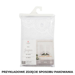 MALWINA - Firanka gotowa żakardowa z podcięciem na dole - 410x160 cm - kolor biały