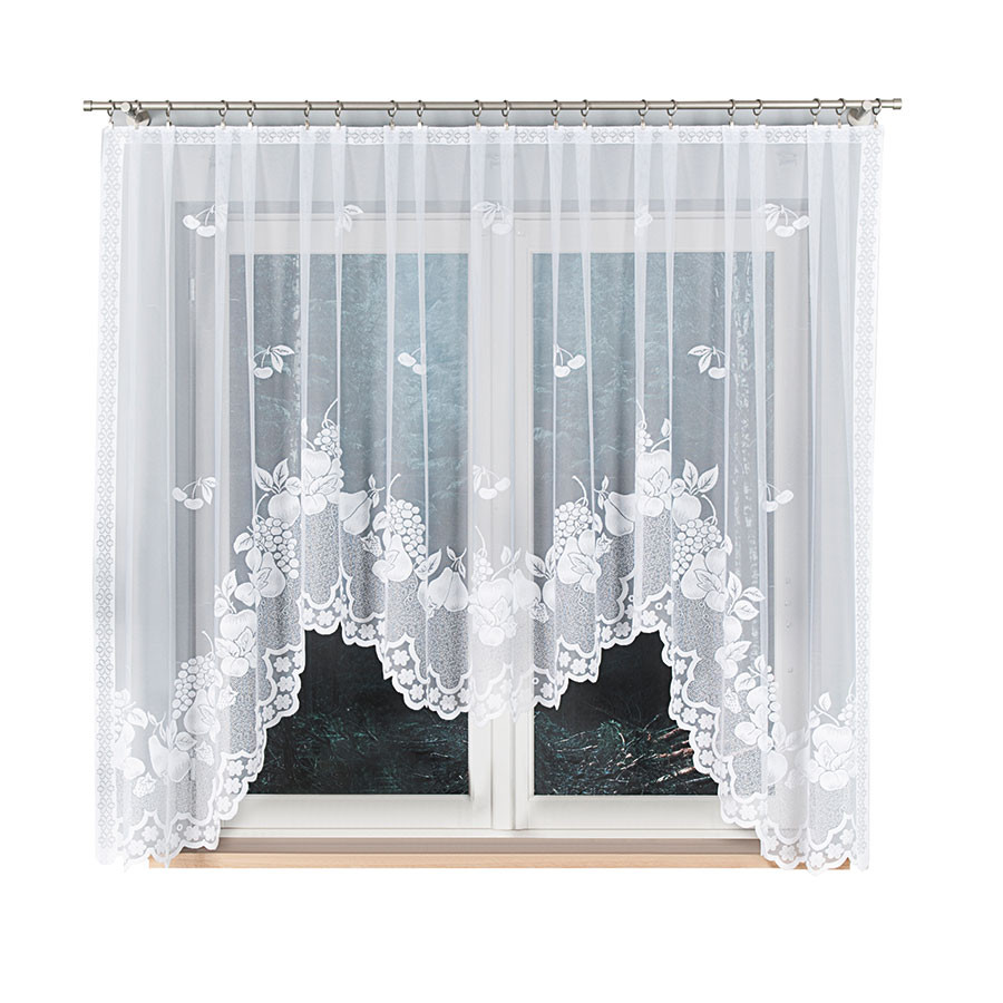 PENELOPE · firanka gotowa z podcięciem · biała · klasyczny wzór · 300x160