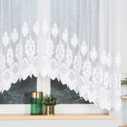 LUDMIŁA - Firanka gotowa żakardowa z podcięciem na dole - 300x160 cm - kolor biały