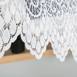 VIOLETTA - Firanka gotowa żakardowa z podcięciem na dole - 300x180 cm - kolor biały