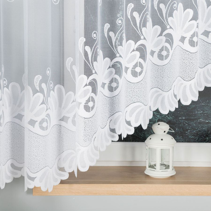 KASJANA · firanka gotowa · biała · klasyczny wzór · 400x160