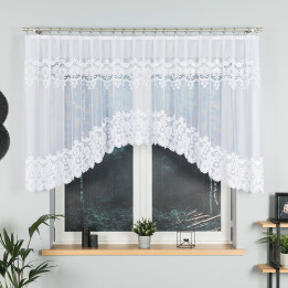 DARIA · firanka gotowa z podcięciem · biała · klasyczny wzór · 350x120