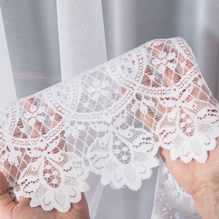 DARIA · firanka gotowa z podcięciem · biała · klasyczny wzór · 350x120