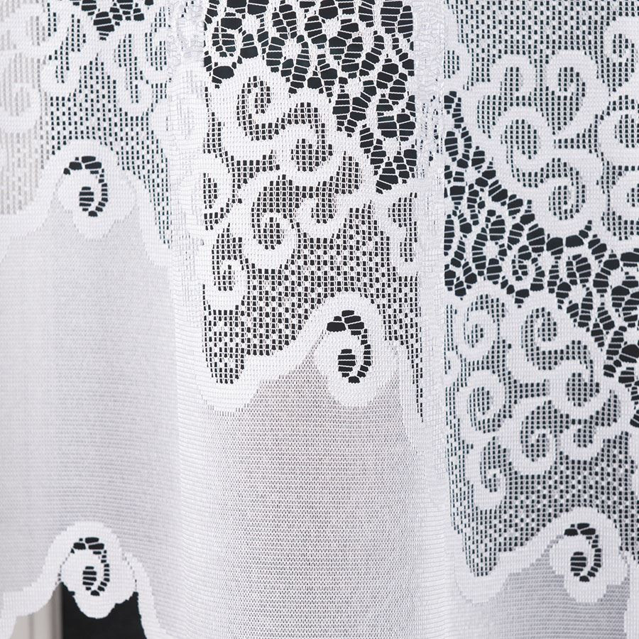 MODESTA · firanka żakardowa gotowa · biała · klasyczny wzór · 300x160 cm