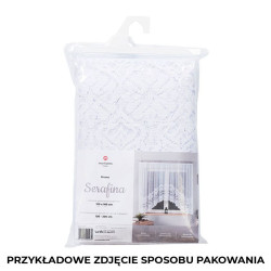 SERAFINA - Firanka gotowa żakardowa z podcięciem na dole - 310x160 cm - kolor biały