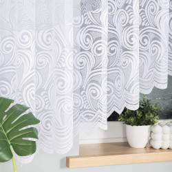 KINGA - Firanka gotowa żakardowa z podcięciem na dole - 500x160 cm - kolor biały